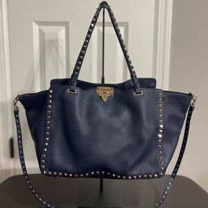 Valentino Medium Tote in Navy